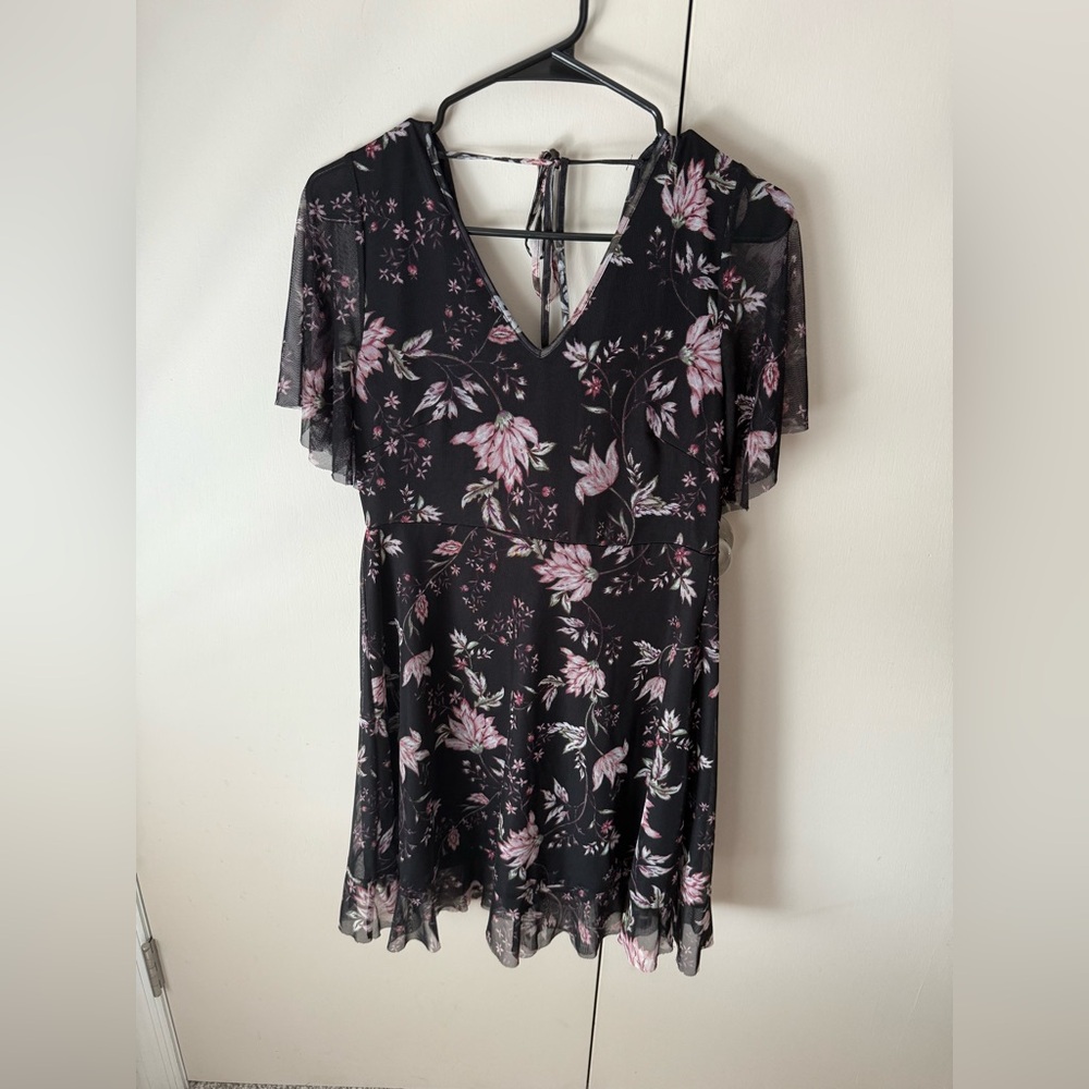 American Rag Black and Pink Floral Dress